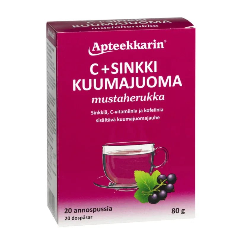Apteekkarin C+ Sinkki Kuumajuoma Annospussi, 20 pussia - Apteekki 360 Helsinki - Verkkoapteekki