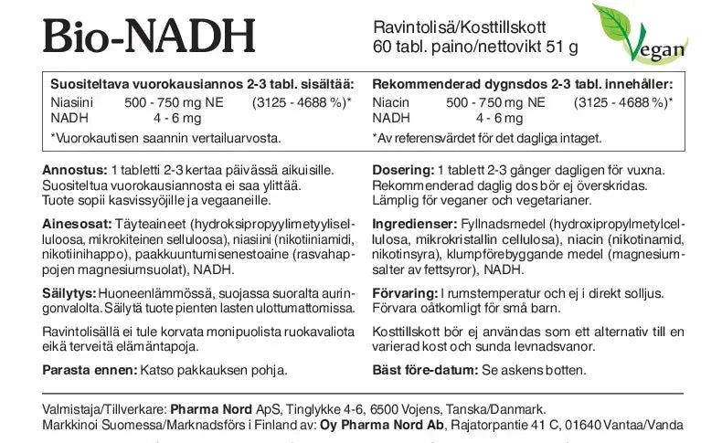 Bio-NADH - Apteekki 360 Helsinki - Verkkoapteekki