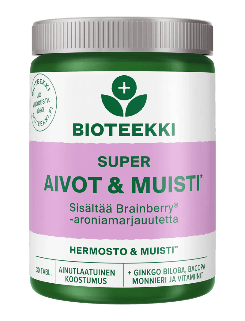 Bioteekki Super Aivot & Muisti 30 tabl - Luonnollinen ravintolisä aivojen ja muistin tueksi