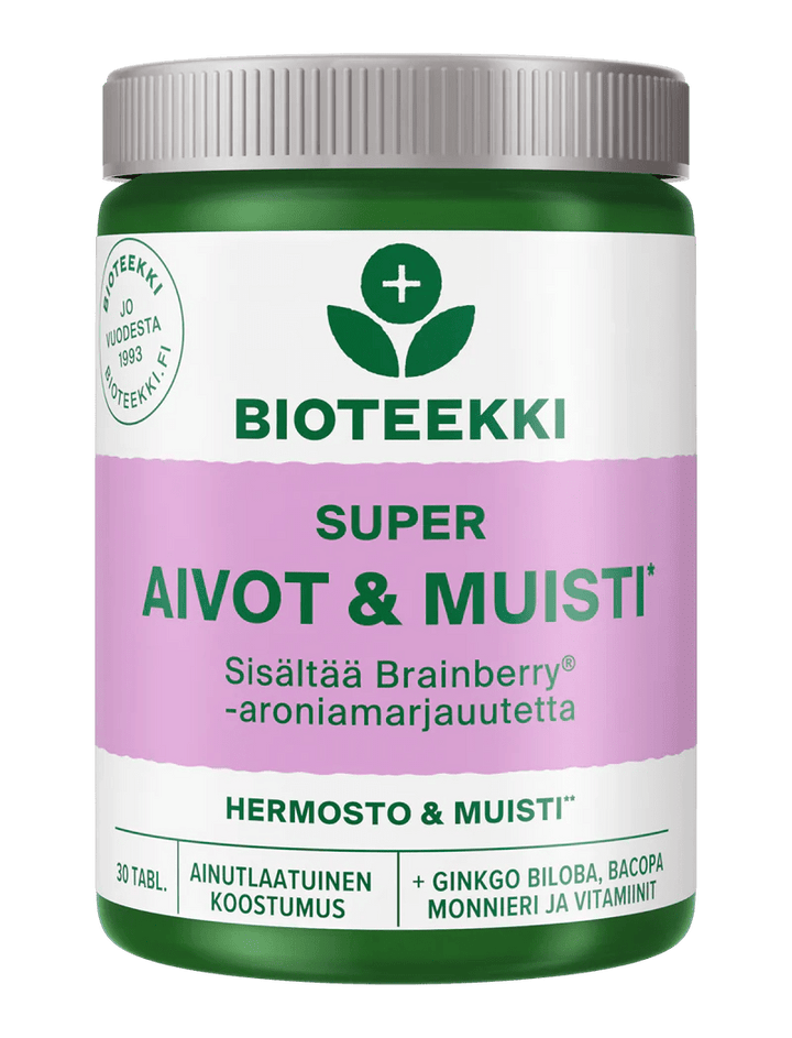 Bioteekki Super Aivot & Muisti 30 tabl - Luonnollinen ravintolisä aivojen ja muistin tueksi