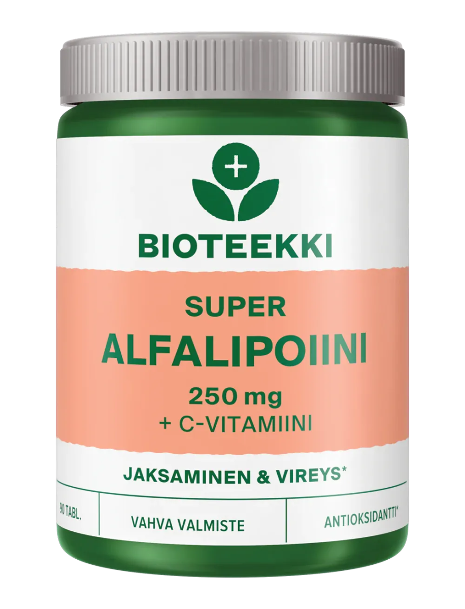 Bioteekki Super Alfalipoiini (+C) 250 mg - Apteekki 360 Helsinki - Verkkoapteekki