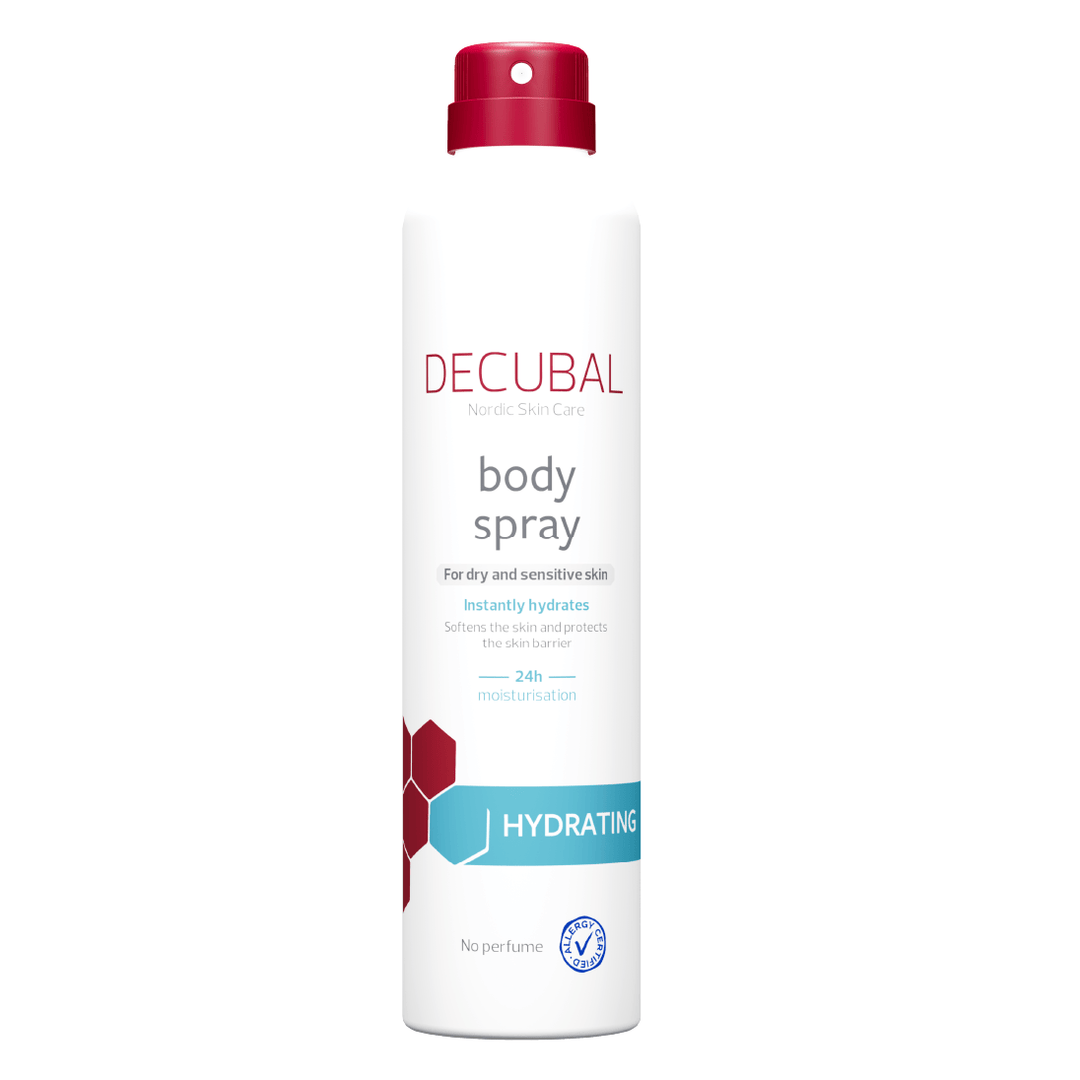 Suihkuta Decubal Hydrating Body Spray 200 ml ihollesi kosteuttaen sitä