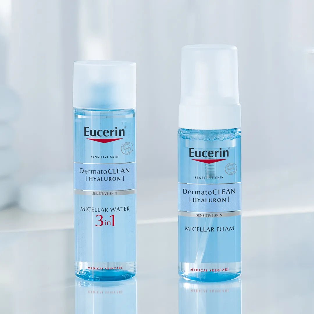 Eucerin DermatoCLEAN [HYALURON] 3 in 1 Micellar Foam Puhdistusvaahto - Tuote kuvaus: Vaahtoava misellivesi, joka poistaa epäpuhtaudet, meikin ja ylimääräisen talin hellävaraisesti ja säilyttää ihon kosteustasapainon Sopii kaikille ihotyypeille, myös herkälle iholle