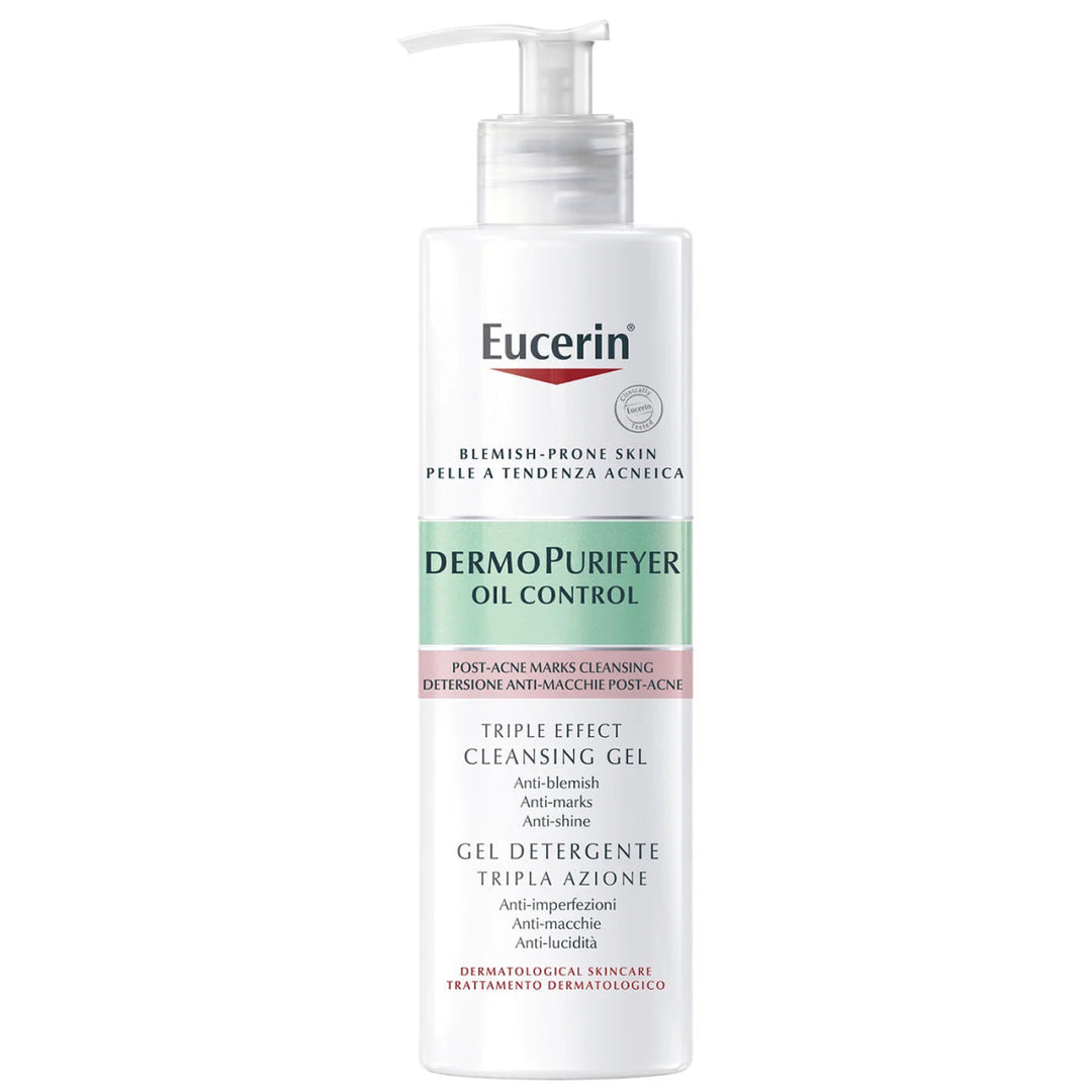 Eucerin DermoPurifyer Triple Effect Cleansing Gel 400 ml - tehokas puhdistusgeeli rasvaiselle ja epäpuhtaalle iholle