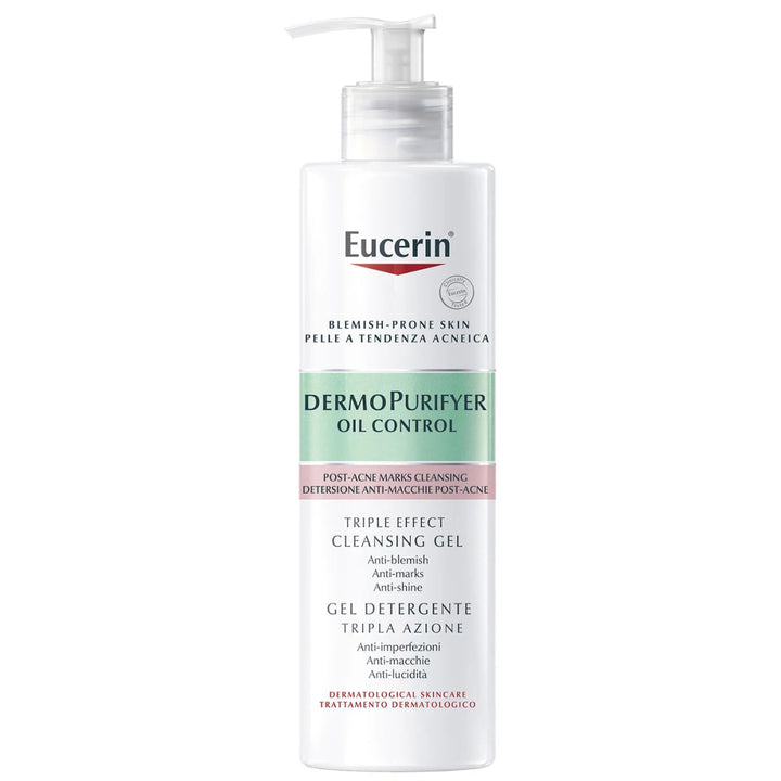 Eucerin DermoPurifyer Triple Effect Cleansing Gel 400 ml - tehokas puhdistusgeeli rasvaiselle ja epäpuhtaalle iholle