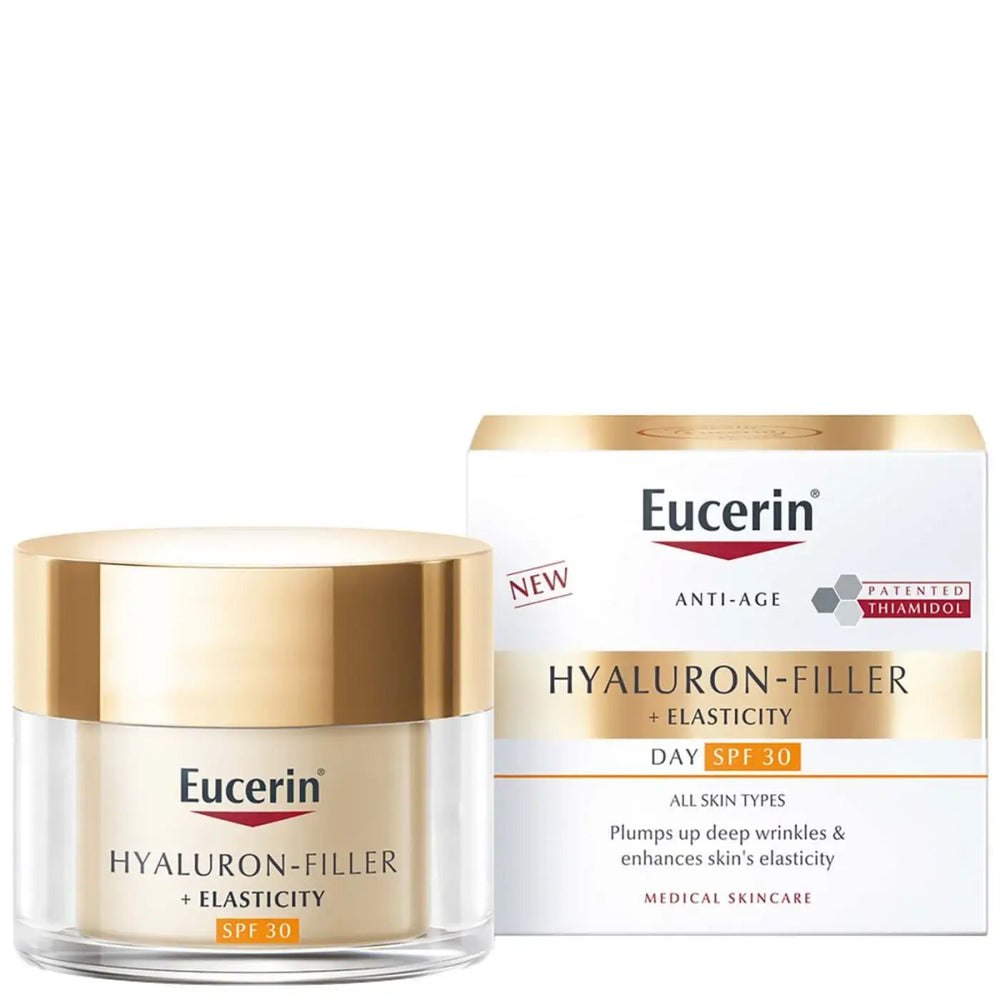 Eucerin Hyaluron-Filler + Elasticity Day SPF 30 - ainutlaatuinen koostumus tarjoaa useita ikääntymistä estäviä etuja