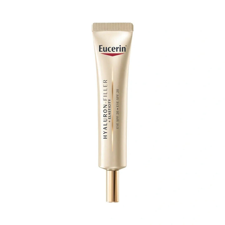 Eucerin Hyaluron-Filler + Elasticity Eye SPF 20 - ikääntymistä estävä silmänympärysvoide ikääntyvälle iholle, joka sisältää hyaluronihappoa ja arktiiinia, SPF 20 ja UVA-suodattimen, hajusteeton ja oftalmologisesti testattu