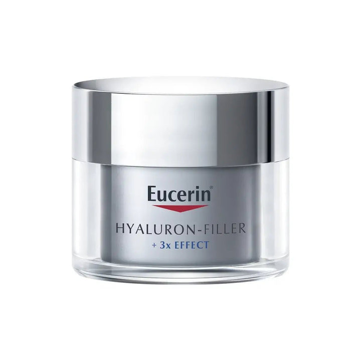 Kasvojenhoitotuote Eucerin Hyaluron-Filler Night Cream tasoittaa ryppyjä ja edistää ihon uusiutumista