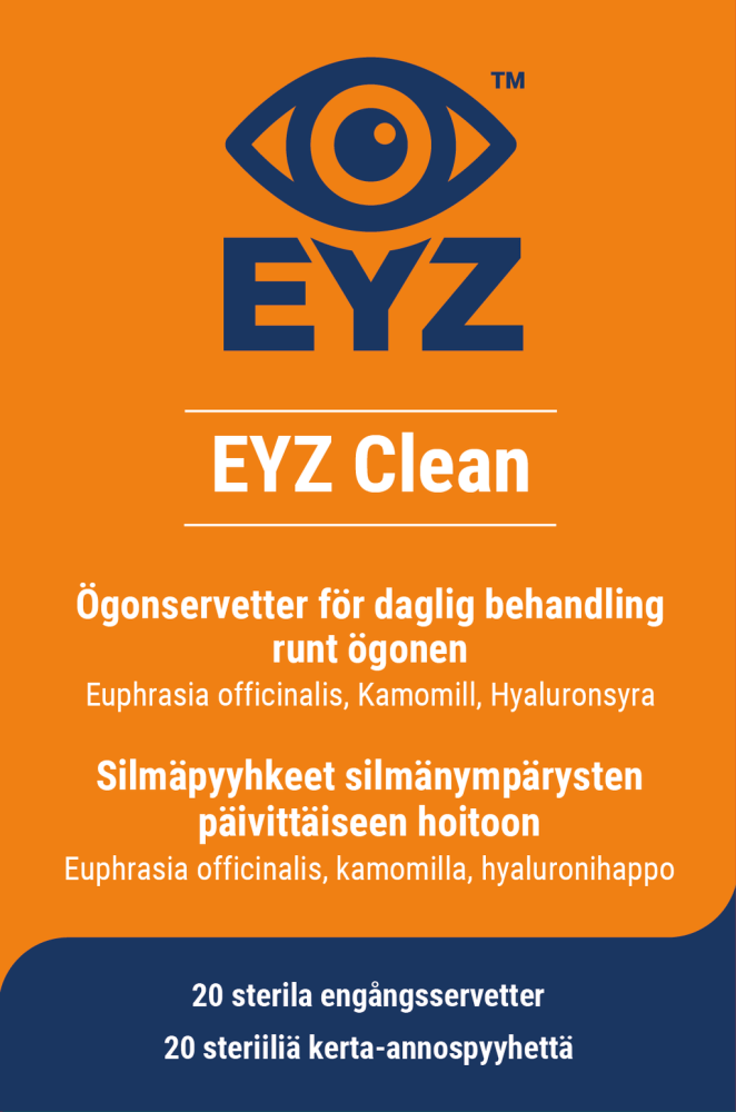 EYZ Silmäpyyhkeet 20 kpl - Tehokkaat ja kosteuttavat silmämeikinpoisto pyyhkeet, jotka tulevat 20 kappaleen pakkauskoossa