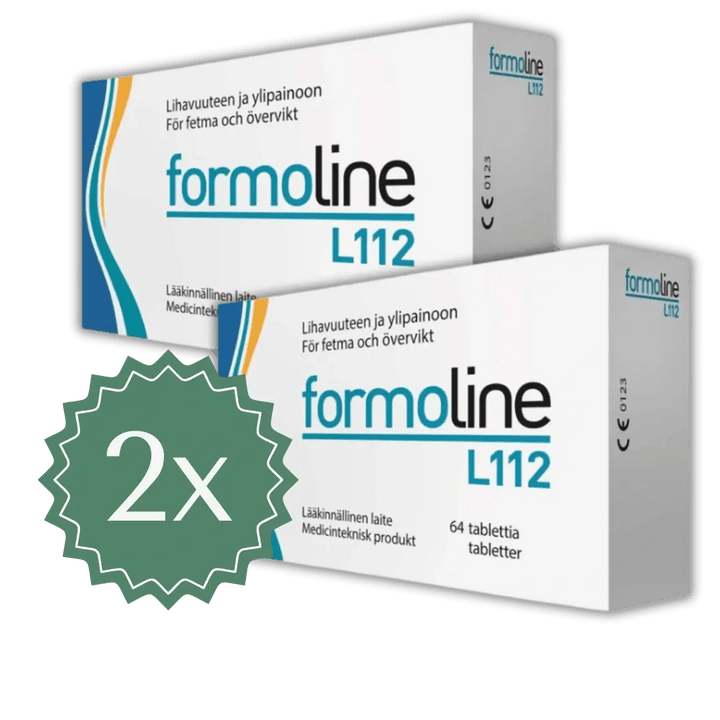 Formoline L112 500mg, 2 x 64 tabl säästöpakkaus - tehokas painonhallintatuote ylimääräisen rasvan imeytymisen estämiseen