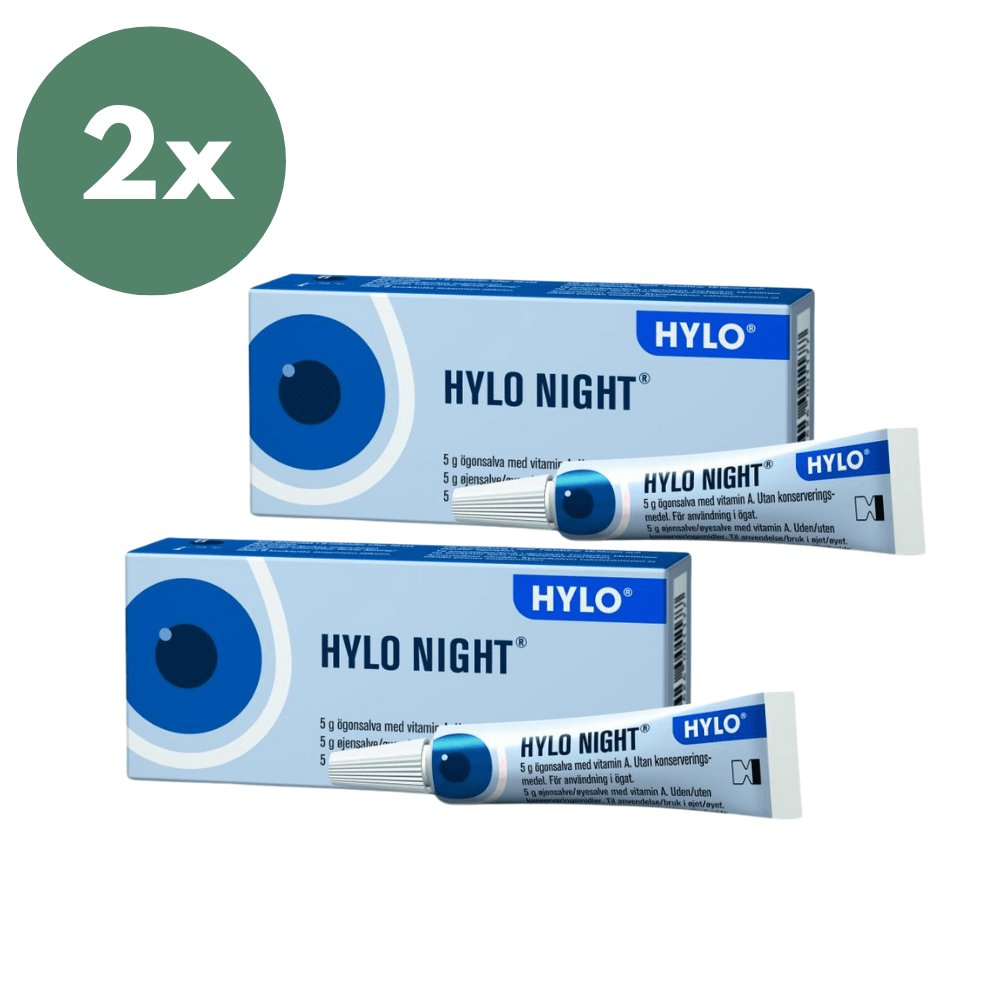 HYLO Night Silmävoide 2 x 5 g - tehokas yövoide herkälle silmänympärysiholle