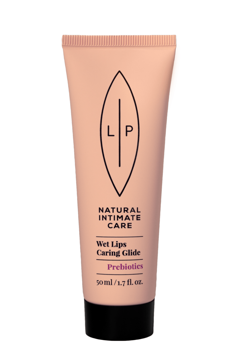 Kuva tuotteesta LIP Wet Lips Caring Glide Prebiotic 50 ml, joka kosteuttaa ja hoitaa huulia tehokkaasti
