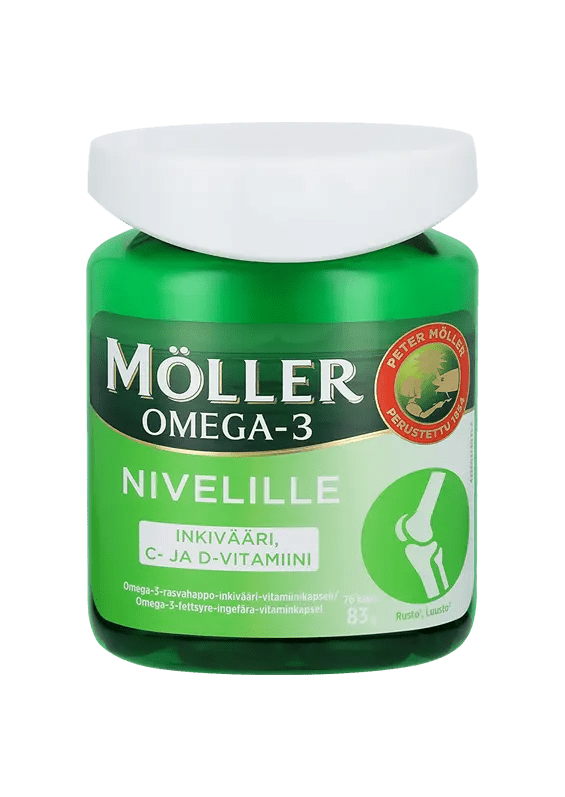 Möller Nivelille Omega-3 Inkivääri - Luonnollinen nivelten tuki omega-3 rasvahapoilla ja inkiväärillä