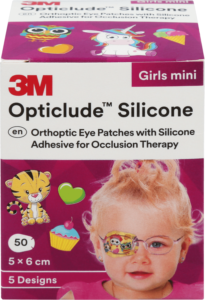 Opticlude Silicone Mini, 0-3 vuotiaille, 50 kpl lajitelma tytöille 50 kpl - Silikoninen silmälapputuote, joka sopii 0-3 vuotiaille tytöille