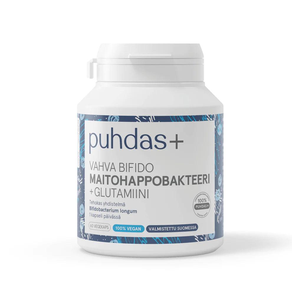 Puhdas+ Vahva Bifido Maitohappobakteeri + Glutamiini - Apteekki 360 Helsinki - Verkkoapteekki