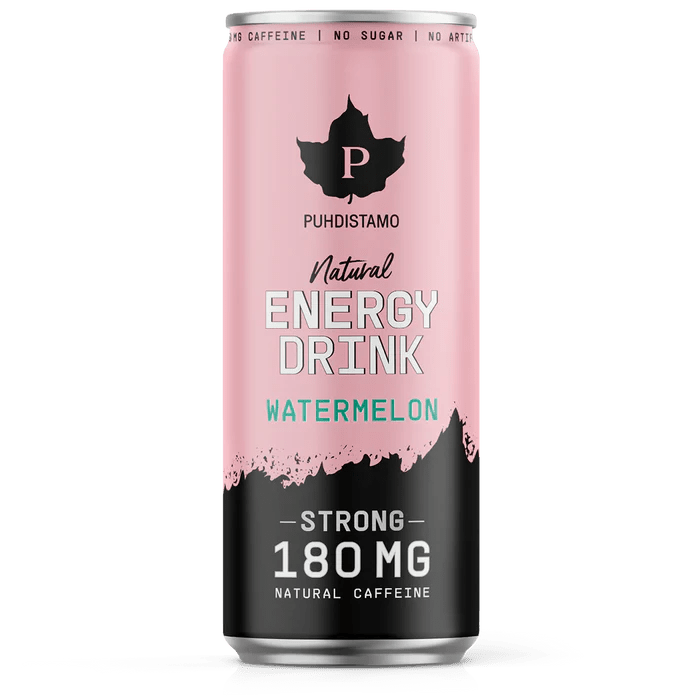 Puhdistamo Natural Energy Drink Watermelon - Hedelmäinen ja virkistävä energiajuoma
