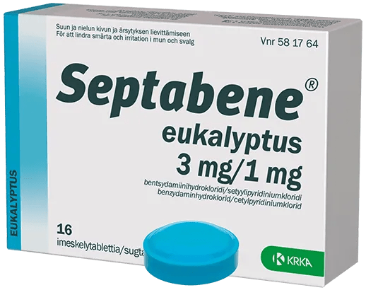 Septabene Eukalyptus 1 mg/3 mg imeskelytabletti - Apteekki 360 Helsinki - Verkkoapteekki