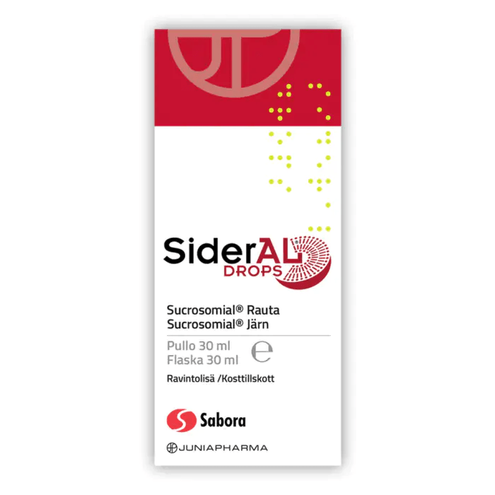 SiderAL Drops Sukrosomiaalinen Rauta 30 ml tuotepullo 