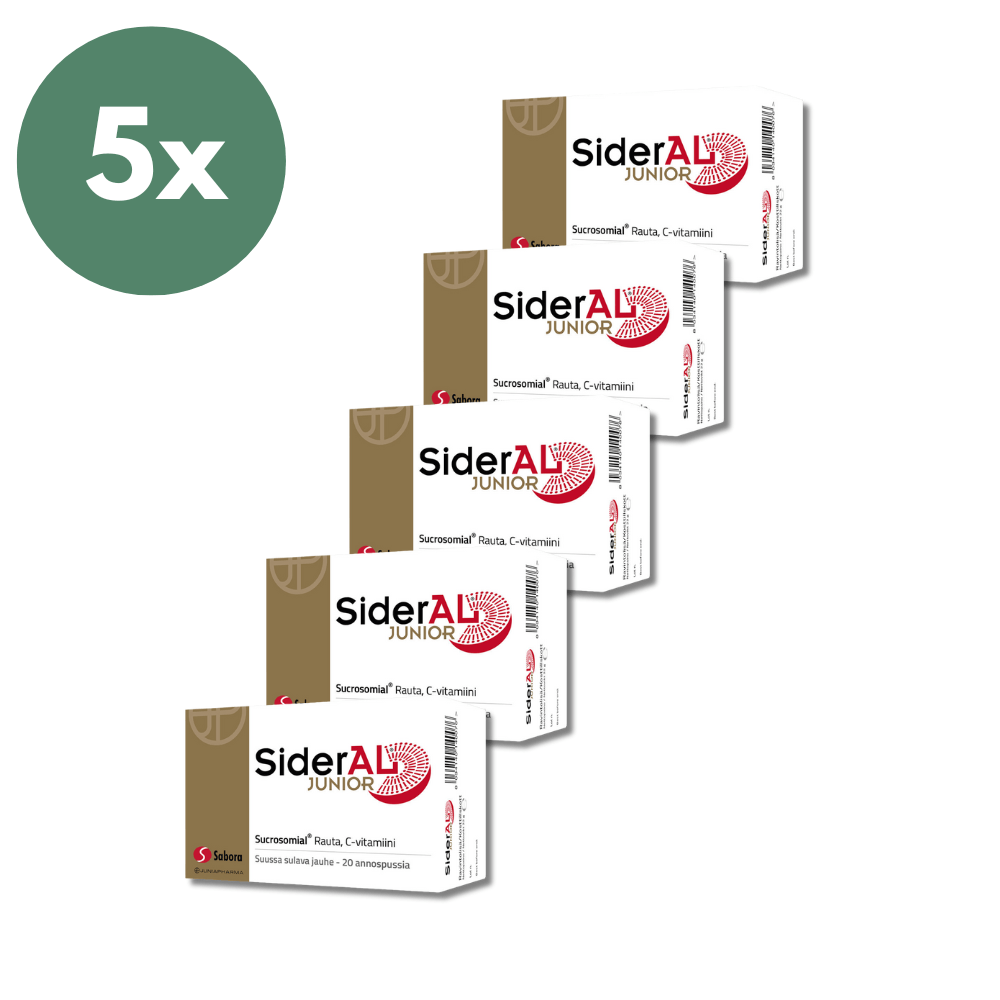 Sideral Junior 14 mg, 5x20 pss - vitamiini- ja kivennäisainevalmiste lapsille