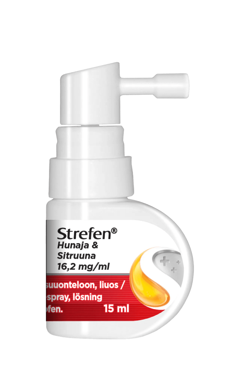 Strefen Hunaja & Sitruuna 16,2 Mg/Ml Sumute Suuonteloon, Liuos - Apteekki 360 Helsinki - Verkkoapteekki