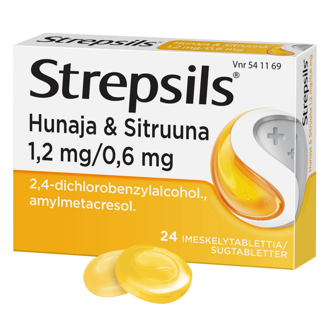Strepsils Hunaja & Sitruuna 0,6 Mg/1,2 Mg Imeskelytabl - Apteekki 360 Helsinki - Verkkoapteekki