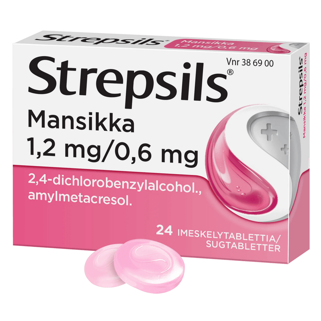 Strepsils Mansikka 0,6 Mg/1,2 Mg Imeskelytabl - Apteekki 360 Helsinki - Verkkoapteekki