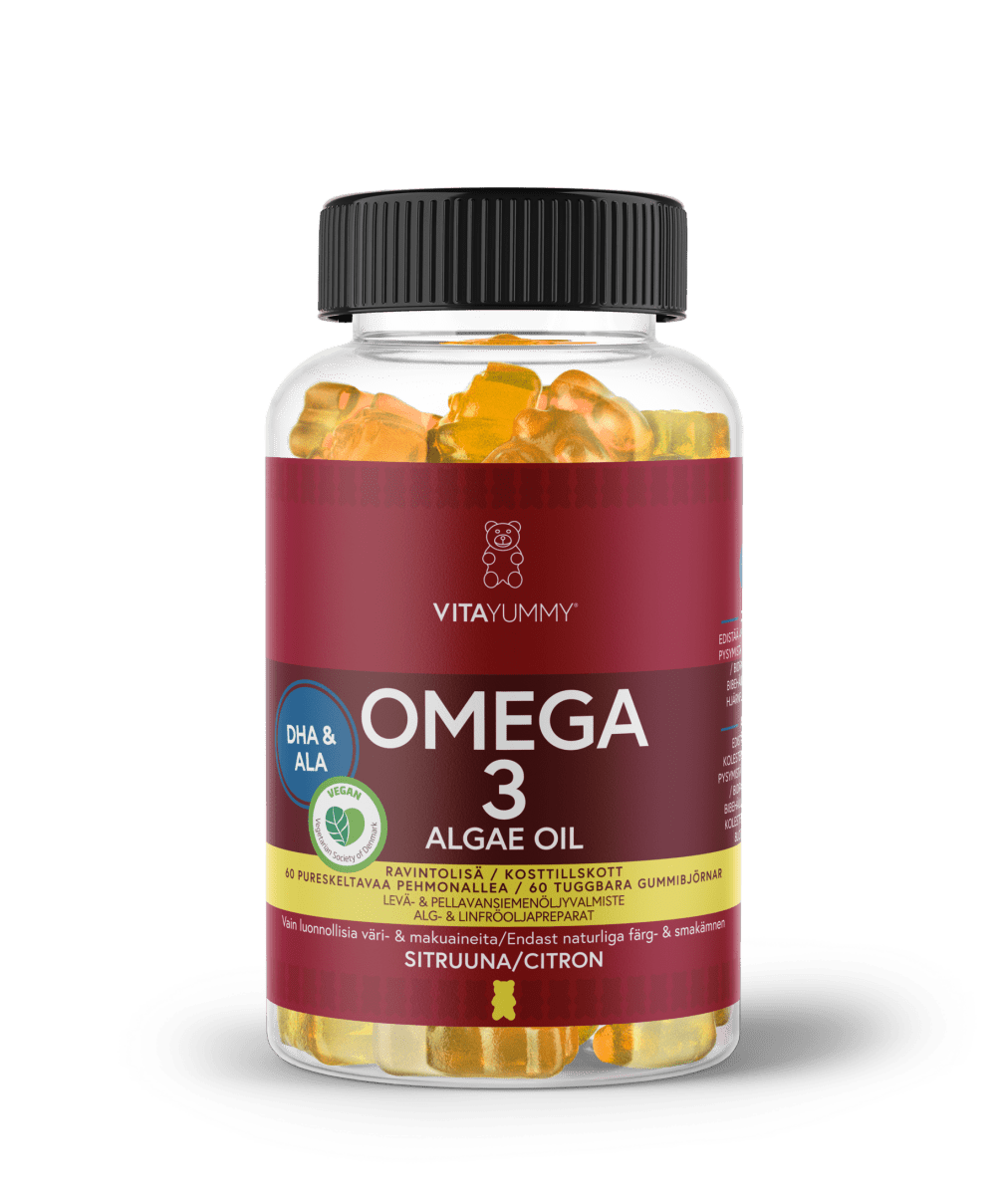 VitaYummy Omega 3 Lemon 60 kpl tuotekuva, ravintolisä lapsille, sitruunan makuinen, 60 kapselia