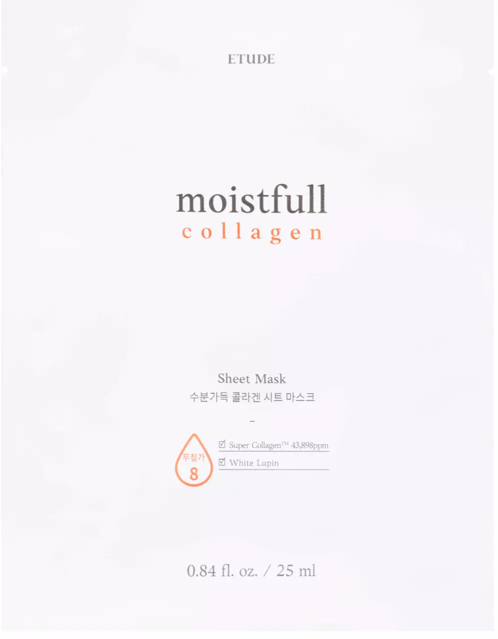 Kuva Etude Moistfull Collagen Sheet Mask kangasnaamiosta, kosteuttava ja kollageenia sisältävä kasvonaamio