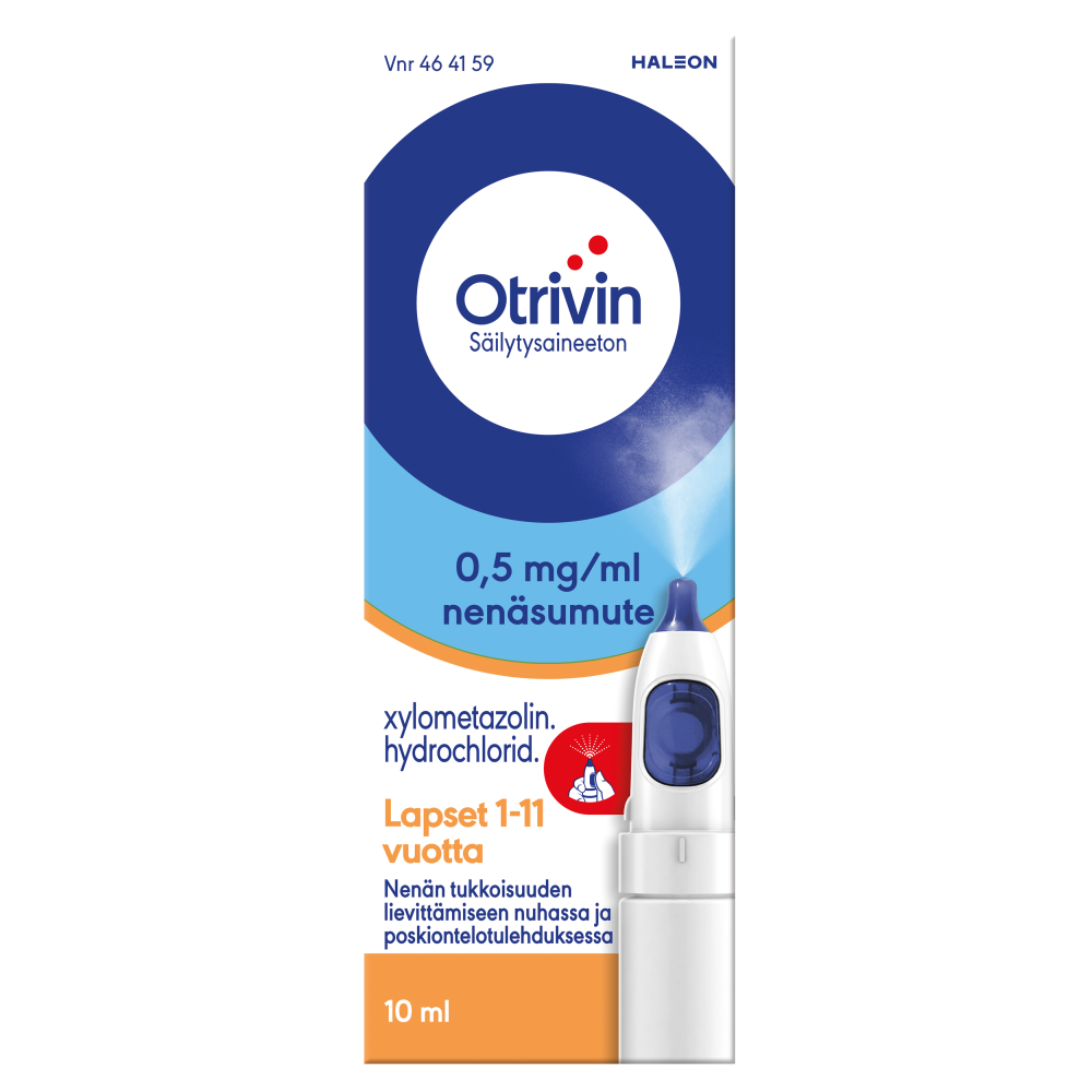 OTRIVIN SÄILYTYSAINEETON 0,5 MG/ML nenäsumute, liuos 10 ml