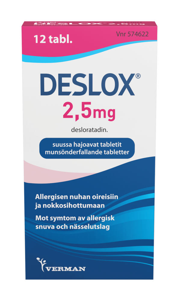 DESLOX 2,5 MG tabletti, suussa hajoava 12 fol