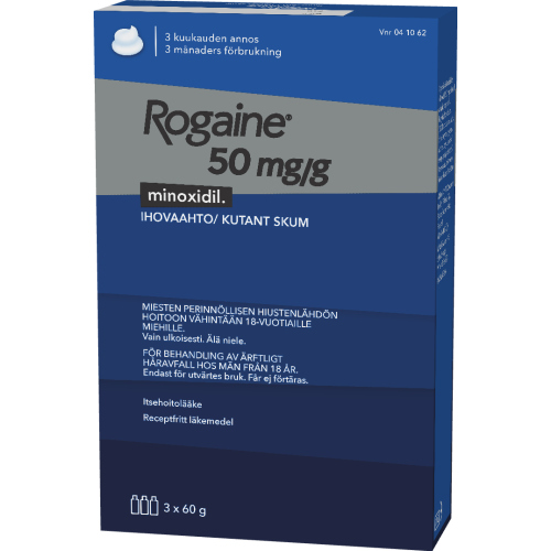 ROGAINE 50 MG/G ihovaahto 3 x 60 g – Apteekki 360