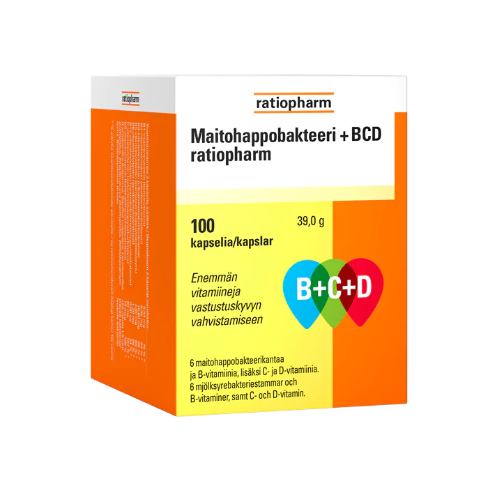 Maitohappobakteeri B+C+D Ratiopharm