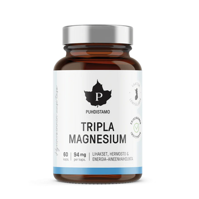 Puhdistamo Tripla Magnesium - Kolminkertainen magnesiumyhdiste terveyden ja energian tukemiseen