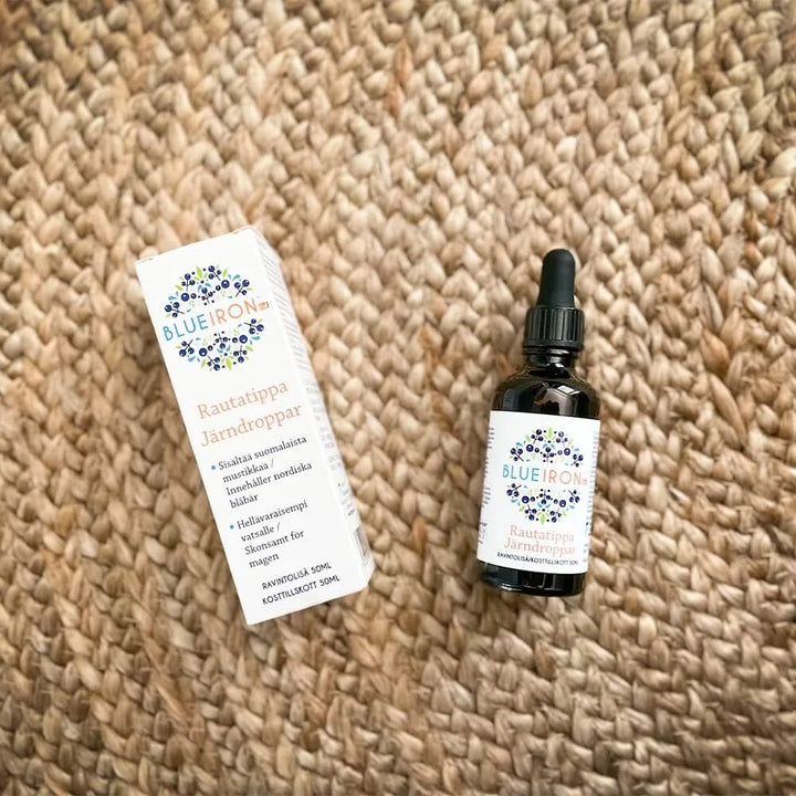 BlueIron Drop 50ml Rauta + Mustikka+ C-Vitamiini - Apteekki 360 Helsinki - Verkkoapteekki