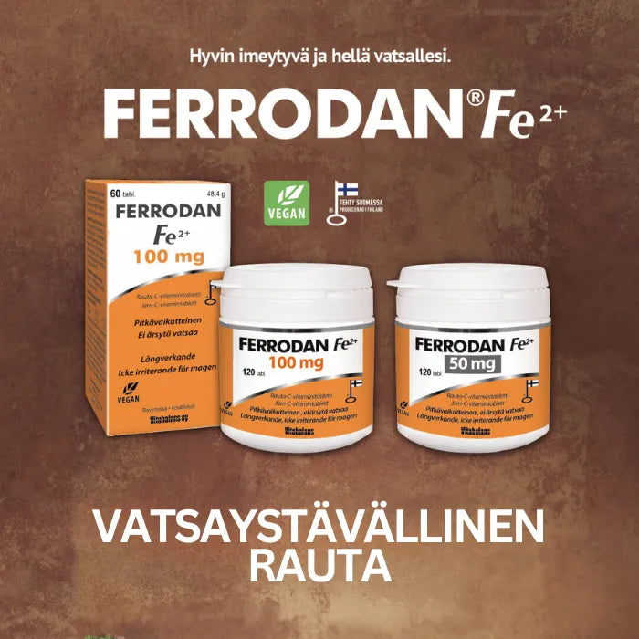 Ferrodan Fe2+ 50 Mg - Apteekki 360 Helsinki - Verkkoapteekki