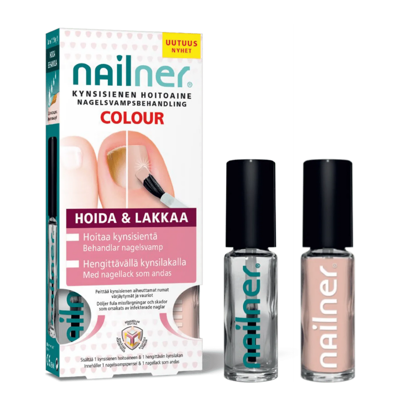 Nailner Hoida Ja Lakkaa Liuos kynsisienihoito - 2x5 ml - Apteekki 360 Helsinki - Verkkoapteekki