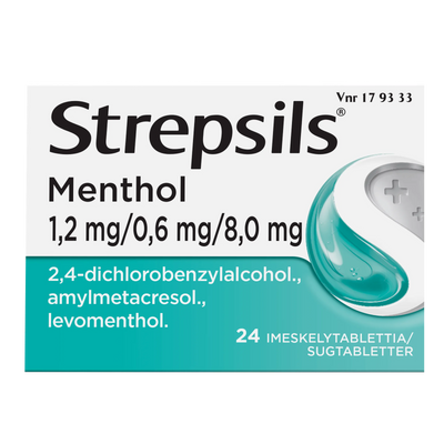 Strepsils Menthol 0,6 Mg/1,2 Mg/8 Mg Imeskelytabl - Apteekki 360 Helsinki - Verkkoapteekki