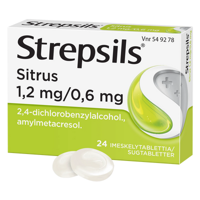 Strepsils Sitrus 0,6 Mg/1,2 Mg Imeskelytabl - Apteekki 360 Helsinki - Verkkoapteekki