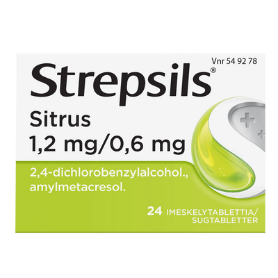 Strepsils Sitrus 0,6 Mg/1,2 Mg Imeskelytabl - Apteekki 360 Helsinki - Verkkoapteekki