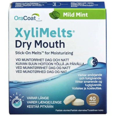 Xylimelts Dry Mouth Mild Mint - kuivan suun kosteuttamiseen - Apteekki 360 Helsinki - Verkkoapteekki