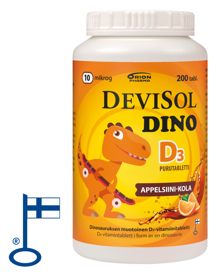 Devisol Dino appelsiini-kola D-vitamiini 10 mikrog purutabl