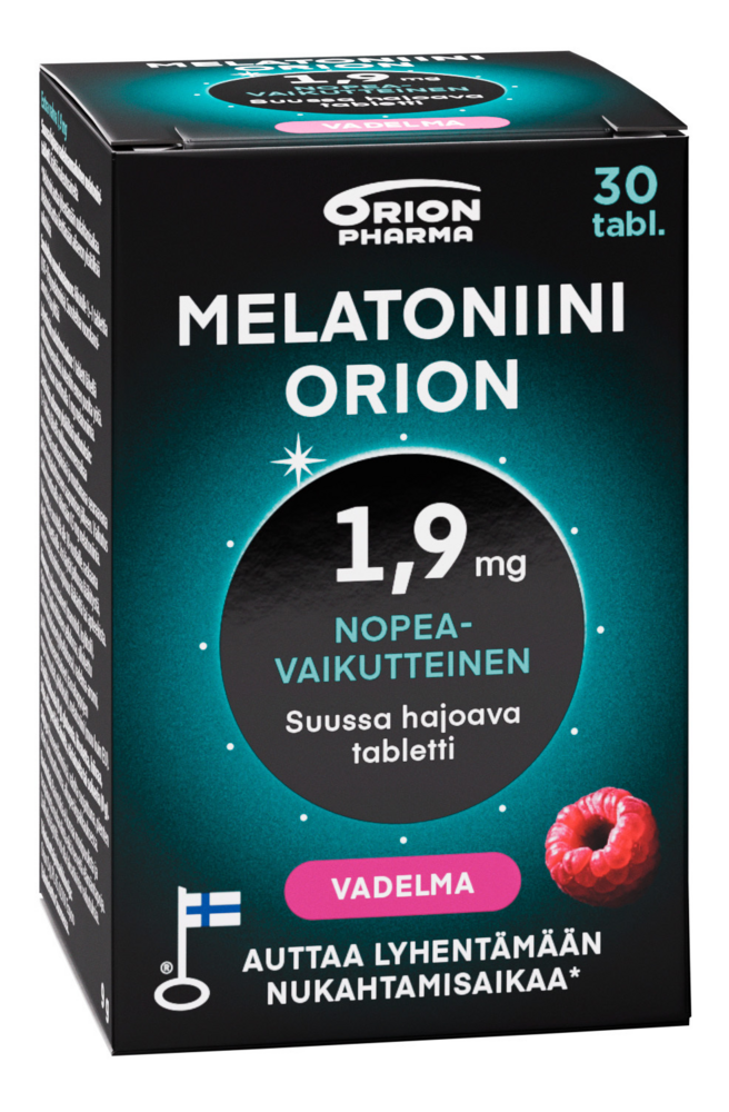 Melatoniini Orion 1,9 mg vadelma, suussa hajoava tabletti