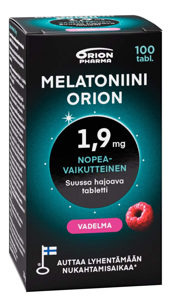 Melatoniini Orion 1,9 mg vadelma, suussa hajoava tabletti
