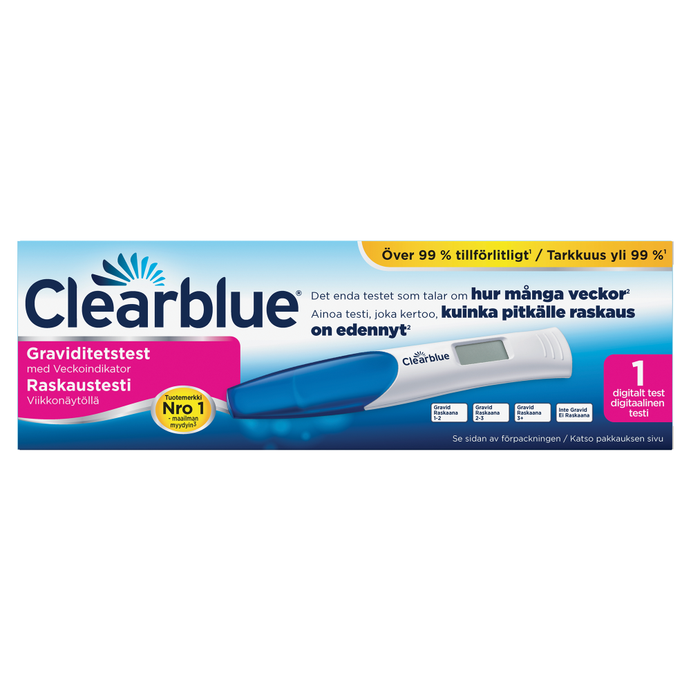 Clearblue Digit. Raskaustesti Viikkonäytöllä