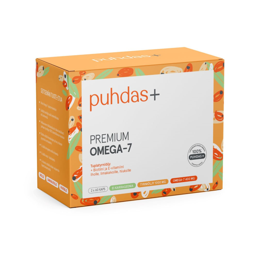 Puhdas+ Premium Omega-7 400 Mg, 60 kaps ja 120 kaps