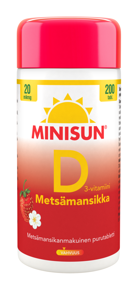 Minisun D-vitamiini 20 mcg - Metsämansikka