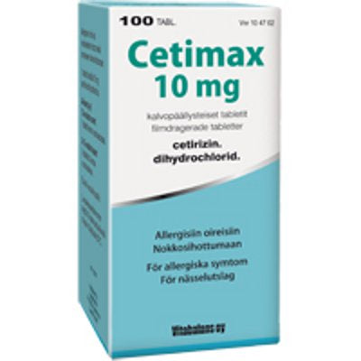 Cetimax 10 Mg Tabl, Kalvopääll