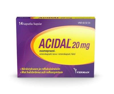 Acidal 20 Mg Enterokaps, Kova