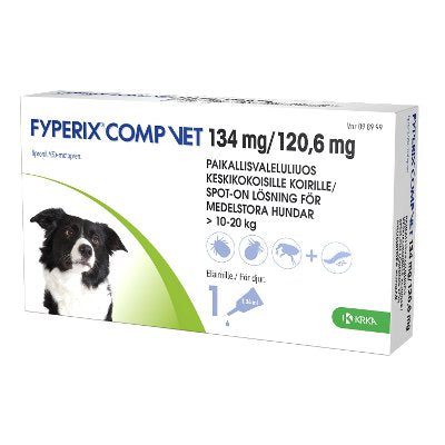 Fyperix Comp Vet 120,6 Mg/134 Mg Paikallisvaleluliuos Keskikokoisille Koirille