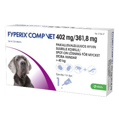 Fyperix Comp Vet 361,8 Mg/402 Mg Paikallisvaleluliuos Hyvin Suurille Koirille